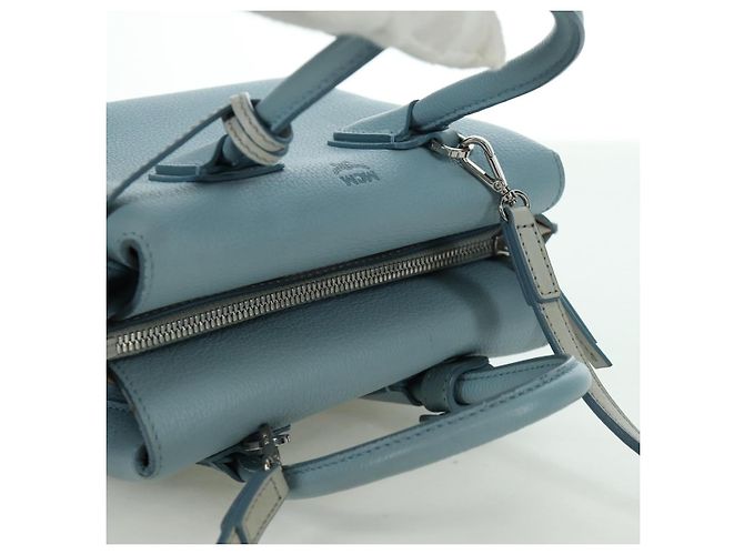 Borsa a mano MCM in pelle 2 in 1 blu chiaro argento Auth BA11118V - vista 6
