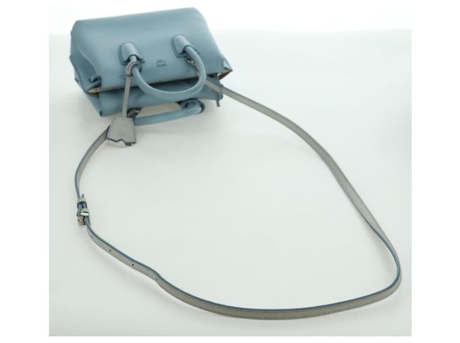 Borsa a mano MCM in pelle 2 in 1 blu chiaro argento Auth BA11118V - vista 8