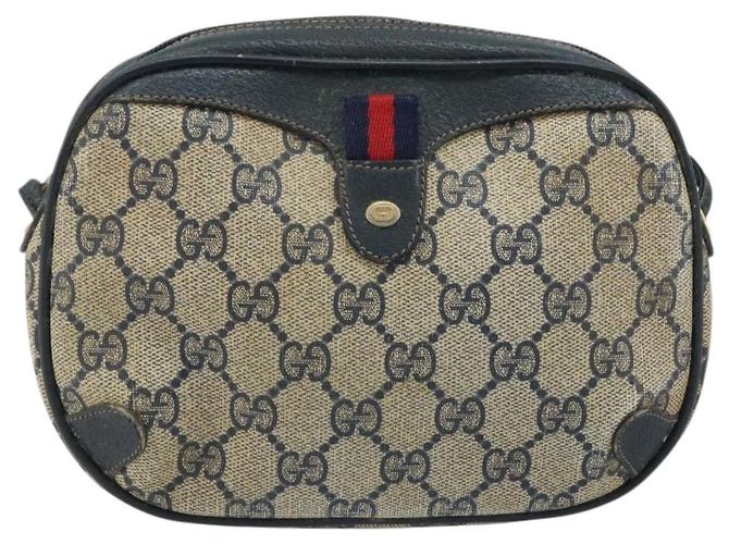 Gucci Bolso de Hombro GG Supreme Sherry Line PVC Marino Rojo 156 02 066 Auth 173872 Roja Azul marino - vista 13