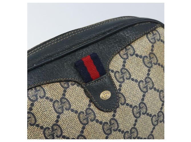 Gucci Bolso de Hombro GG Supreme Sherry Line PVC Marino Rojo 156 02 066 Auth 173872 Roja Azul marino - vista 18
