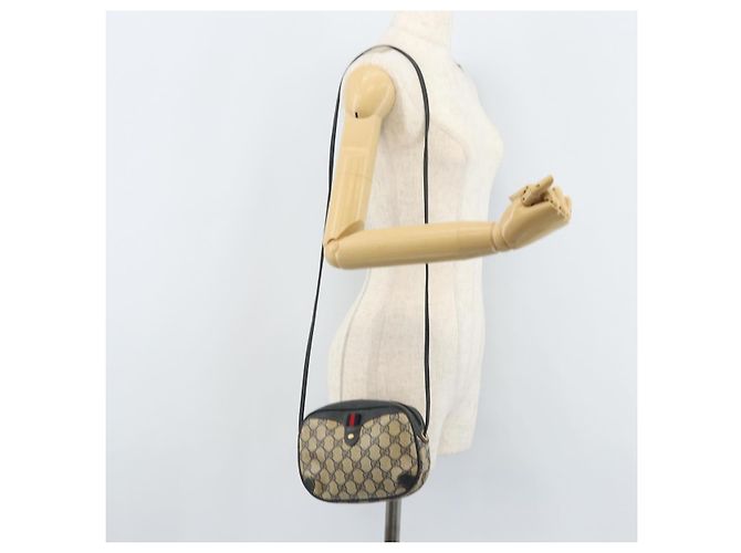 Gucci Bolso de Hombro GG Supreme Sherry Line PVC Marino Rojo 156 02 066 Auth 173872 Roja Azul marino - vista 21