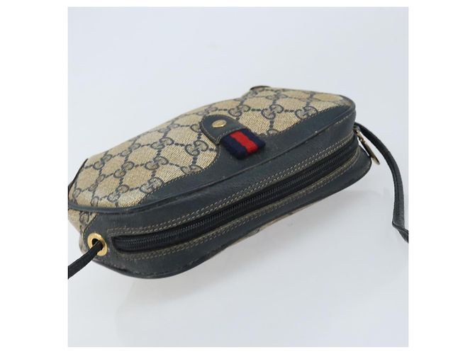 Gucci Bolso de Hombro GG Supreme Sherry Line PVC Marino Rojo 156 02 066 Auth 173872 Roja Azul marino - vista 6