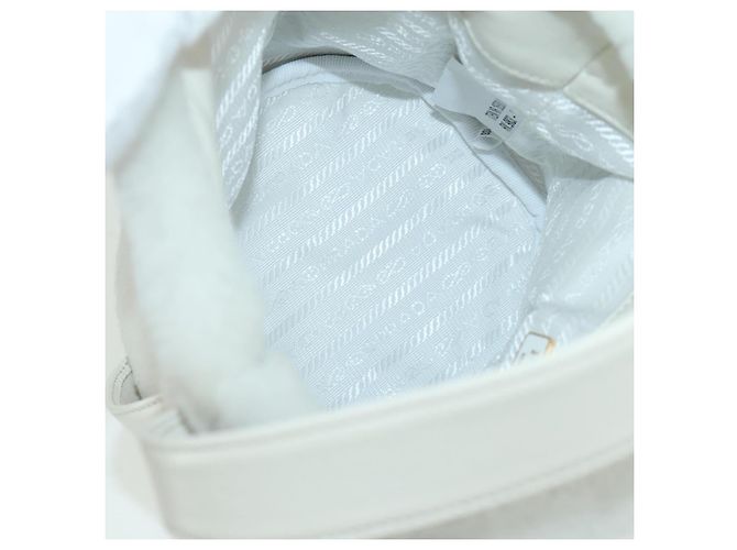 PRADA Borsa a Mano Pelliccia Bianca Oro Auth 173332SM Bianco D'oro - vista 10