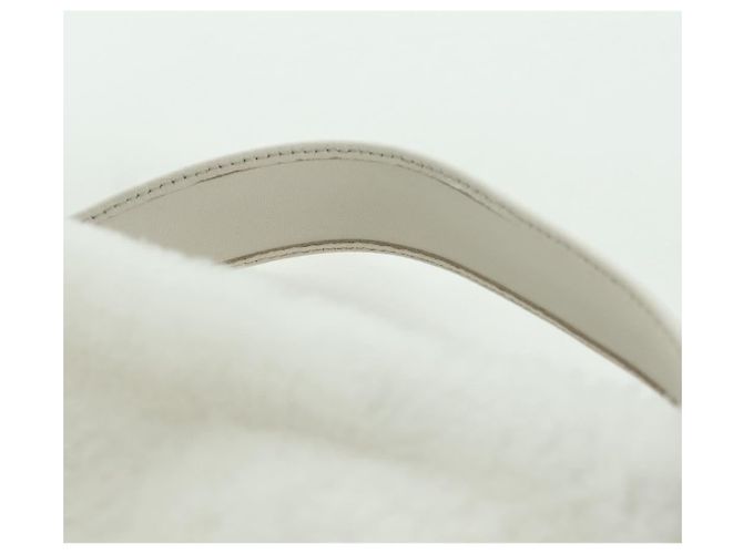 PRADA Borsa a Mano Pelliccia Bianca Oro Auth 173332SM Bianco D'oro - vista 14