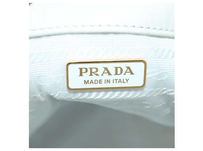 PRADA Borsa a Mano Pelliccia Bianca Oro Auth 173332SM Bianco D'oro - vista 19
