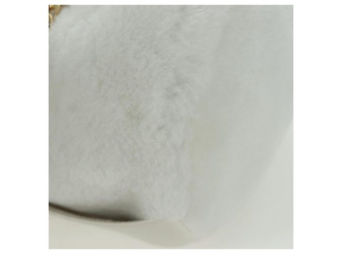 PRADA Borsa a Mano Pelliccia Bianca Oro Auth 173332SM Bianco D'oro - vista 8