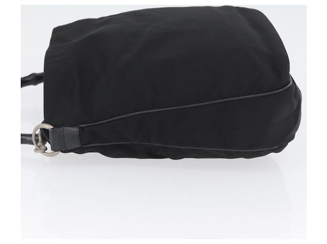 Borsa a Spalla Gucci Bamboo Nylon Nero Argento 001 1577 Auth 173951 - vista 4
