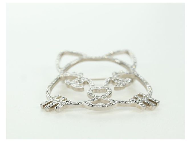 Spilla Gatto CHANEL metallo Argento CC Auth ARZ169M - vista 10