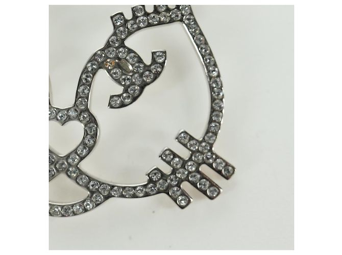 Spilla Gatto CHANEL metallo Argento CC Auth ARZ169M - vista 5