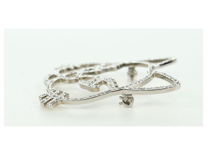 Spilla Gatto CHANEL metallo Argento CC Auth ARZ169M - vista 8