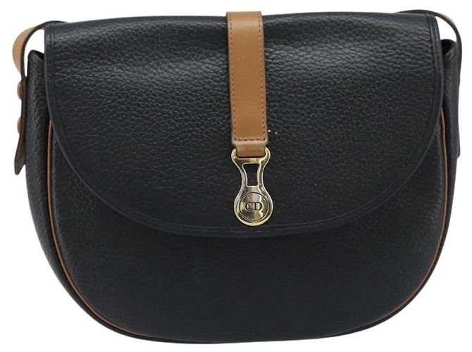 Borsa a Spalla Christian Dior in Pelle Nera e Oro Auth ep13624 Nero D'oro - vista 13