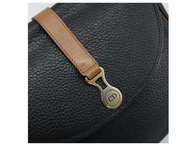 Borsa a Spalla Christian Dior in Pelle Nera e Oro Auth ep13624 Nero D'oro - vista 17
