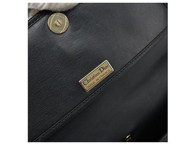 Borsa a Spalla Christian Dior in Pelle Nera e Oro Auth ep13624 Nero D'oro - vista 18