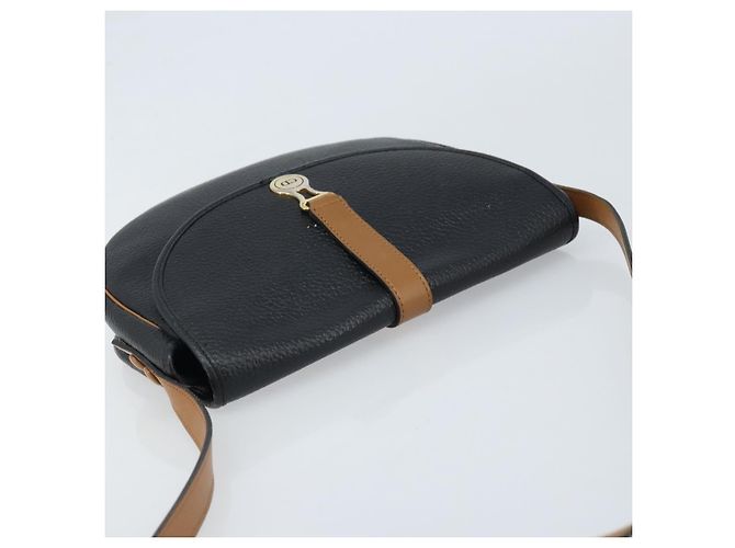 Borsa a Spalla Christian Dior in Pelle Nera e Oro Auth ep13624 Nero D'oro - vista 6
