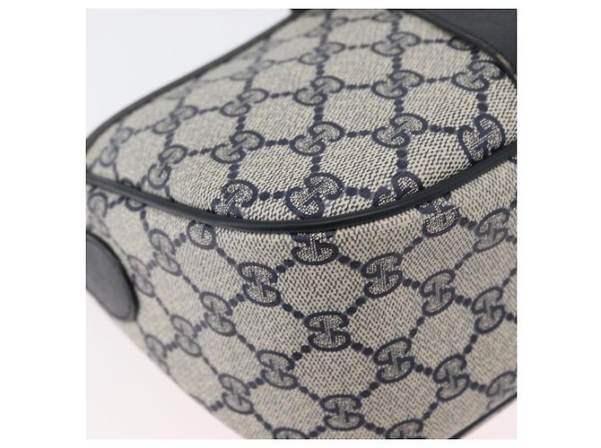 Borsa a Spalla Gucci GG Supreme Sherry Line PVC Blu Navy Oro 89 02 032 Auth LNZ978 D'oro - vista 14
