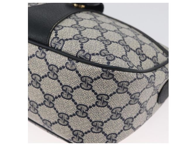 Borsa a Spalla Gucci GG Supreme Sherry Line PVC Blu Navy Oro 89 02 032 Auth LNZ978 D'oro - vista 15