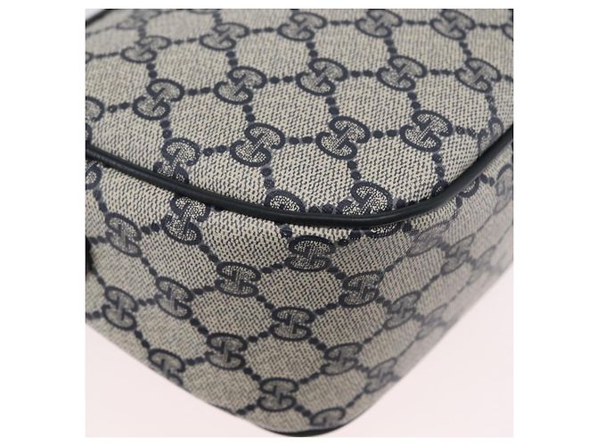 Borsa a Spalla Gucci GG Supreme Sherry Line PVC Blu Navy Oro 89 02 032 Auth LNZ978 D'oro - vista 16