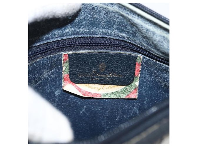 Borsa a Spalla Gucci GG Supreme Sherry Line PVC Blu Navy Oro 89 02 032 Auth LNZ978 D'oro - vista 19