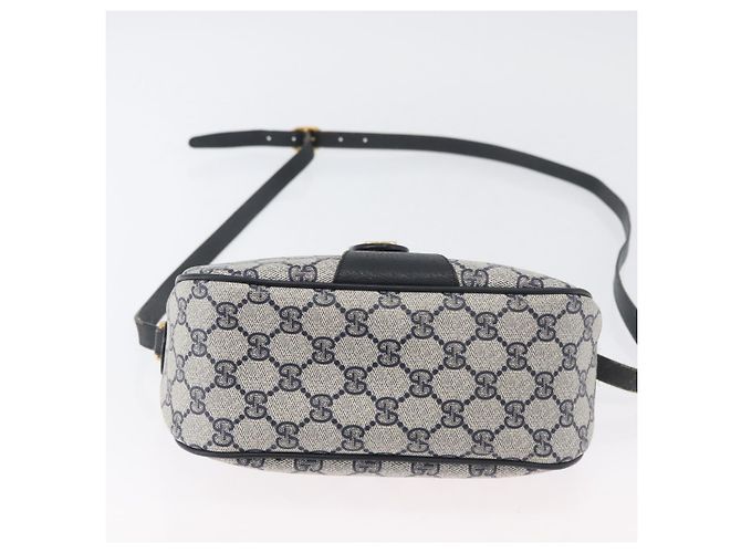 Borsa a Spalla Gucci GG Supreme Sherry Line PVC Blu Navy Oro 89 02 032 Auth LNZ978 D'oro - vista 5