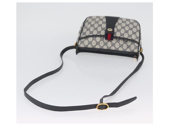 Borsa a Spalla Gucci GG Supreme Sherry Line PVC Blu Navy Oro 89 02 032 Auth LNZ978 D'oro - vista 7