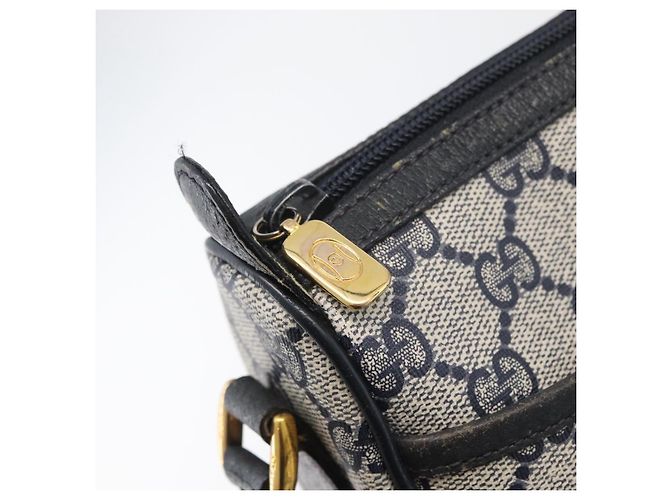 Borsa a Spalla Gucci GG Supreme Sherry Line PVC Blu Navy Oro 89 02 032 Auth LNZ978 D'oro - vista 9
