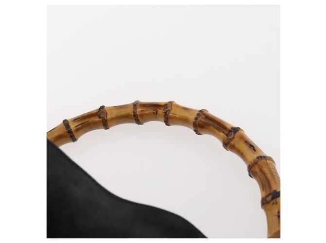 Borsa a Spalla in Pelle Gucci Bamboo Nera Oro 001 1998 1577 Auth 172308 Nero D'oro - vista 8