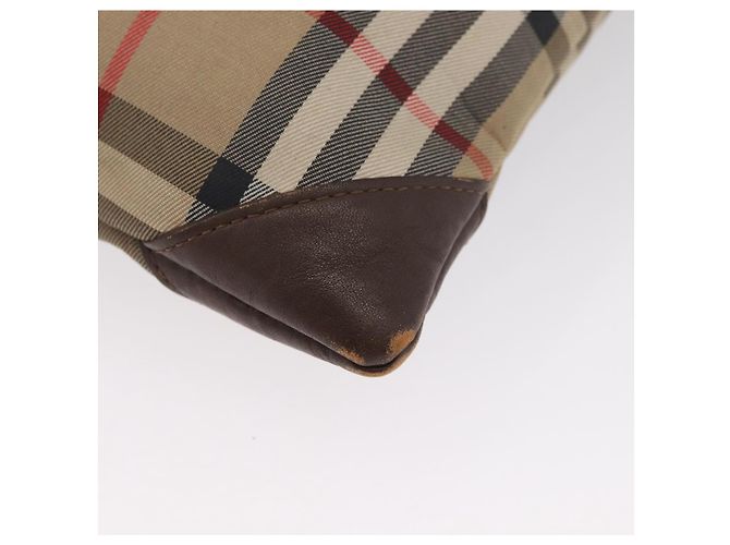 Bolso de lona beige con estampado Nova Check de Burberrys Auth 173994 - vista 14