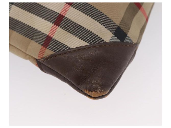 Bolso de lona beige con estampado Nova Check de Burberrys Auth 173994 - vista 15