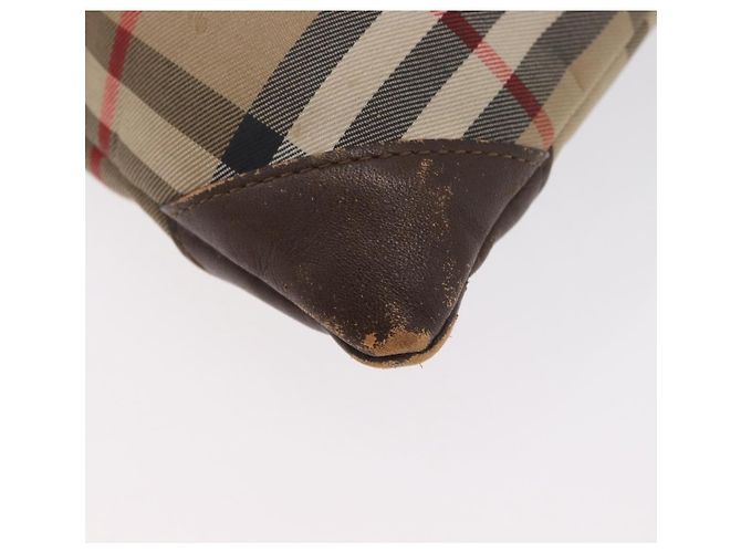 Bolso de lona beige con estampado Nova Check de Burberrys Auth 173994 - vista 16