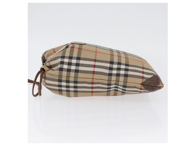 Bolso de lona beige con estampado Nova Check de Burberrys Auth 173994 - vista 4