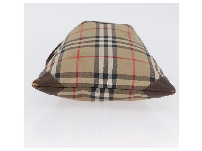 Bolso de lona beige con estampado Nova Check de Burberrys Auth 173994 - vista 5