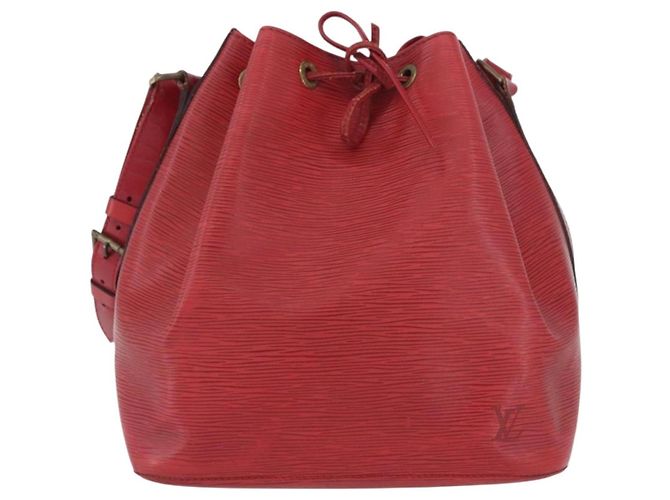 Noe LOUIS VUITTON Borsa a Spalla Petit Noé Epi Rossa M44107 LV Auth BA10912 Rosso - vista 13