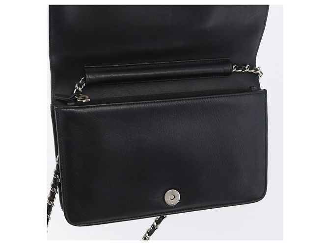 CHANEL COCO Borsa a Spalla Mark Chain in Pelle Verniciata Nera Argento CC Auth 172433SAV Nero - vista 21