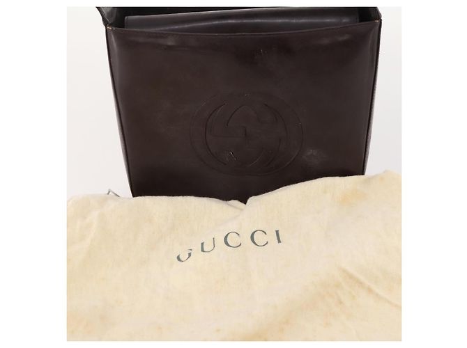 Borsa a Spalla GUCCI Pelle Verniciata Marrone 000 1013 0506 Auth 171641 - vista 12