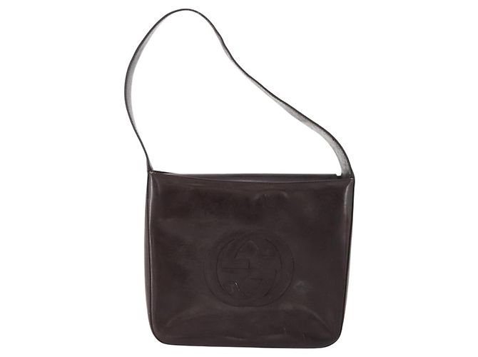 Borsa a Spalla GUCCI Pelle Verniciata Marrone 000 1013 0506 Auth 171641 - vista 13