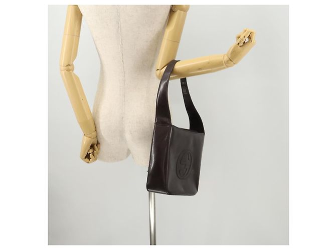 Borsa a Spalla GUCCI Pelle Verniciata Marrone 000 1013 0506 Auth 171641 - vista 23