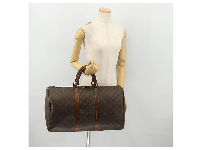 LOUIS VUITTON Borsa Boston Monogram Keepall 50 M41426 Auth LV 169886 Monogramma - vista 22