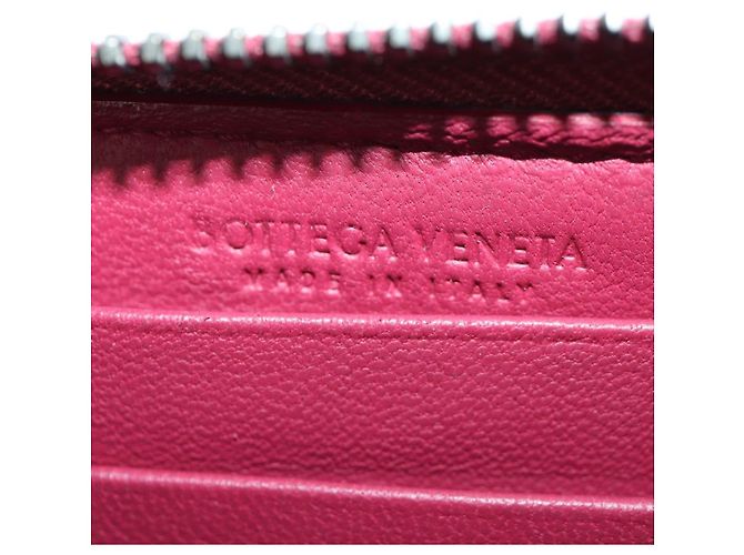 Bottega Veneta Portafoglio Compatto Rotondo INTRECCIATO in Pelle Rosa Auth am10894V - vista 21