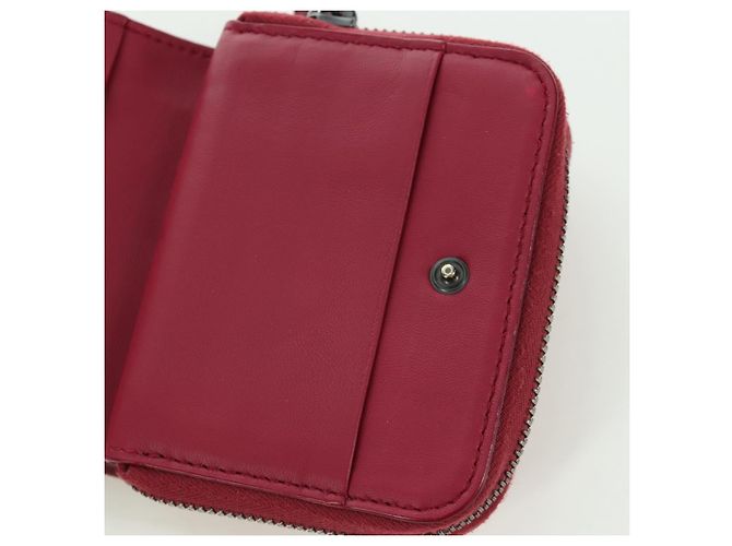 Bottega Veneta Portafoglio Compatto Rotondo INTRECCIATO in Pelle Rosa Auth am10894V - vista 24