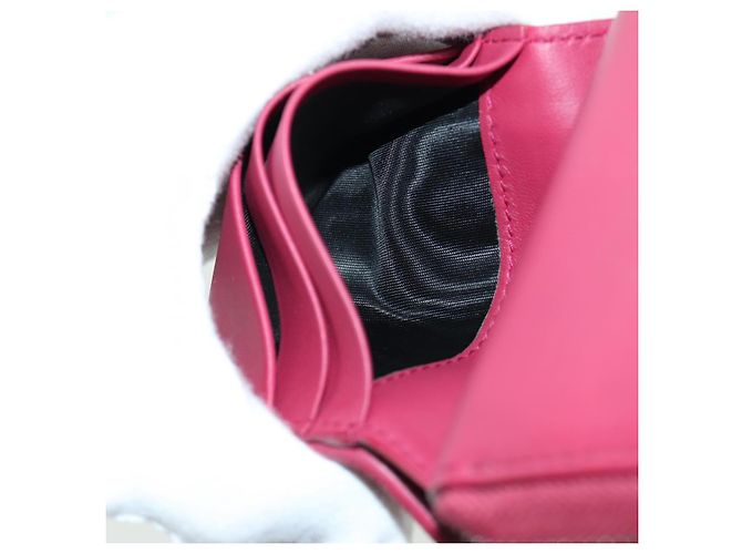 Bottega Veneta Portafoglio Compatto Rotondo INTRECCIATO in Pelle Rosa Auth am10894V - vista 26
