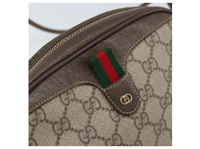 Gucci Borsa GG Supreme Web Sherry Line in PVC beige e oro 007 58 6112 Auth LNZ553 D'oro - vista 18