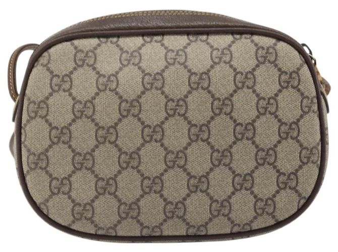 Gucci Borsa GG Supreme Web Sherry Line in PVC beige e oro 007 58 6112 Auth LNZ553 D'oro - vista 2