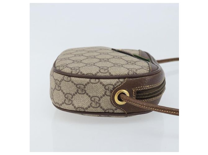 Gucci Borsa GG Supreme Web Sherry Line in PVC beige e oro 007 58 6112 Auth LNZ553 D'oro - vista 3