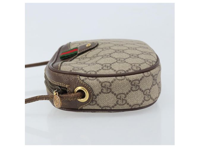 Gucci Borsa GG Supreme Web Sherry Line in PVC beige e oro 007 58 6112 Auth LNZ553 D'oro - vista 4