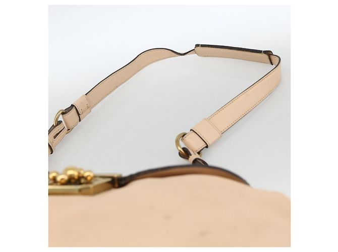Chloé Borsa a mano in pelle Chloe Elsie 2 in 1 Beige Oro Auth bs33833 D'oro - vista 15