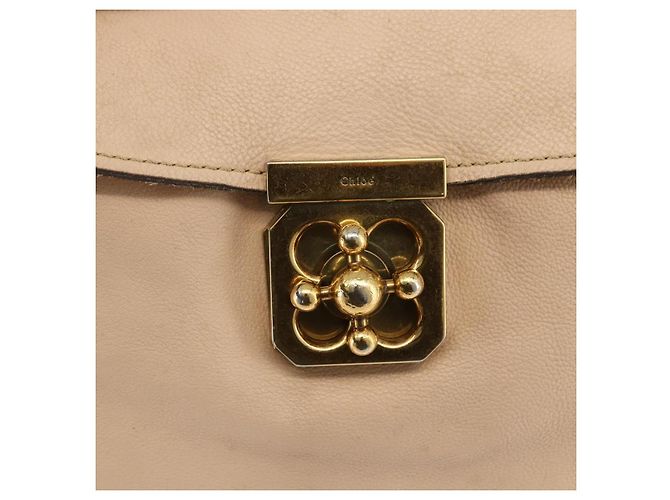 Chloé Borsa a mano in pelle Chloe Elsie 2 in 1 Beige Oro Auth bs33833 D'oro - vista 19