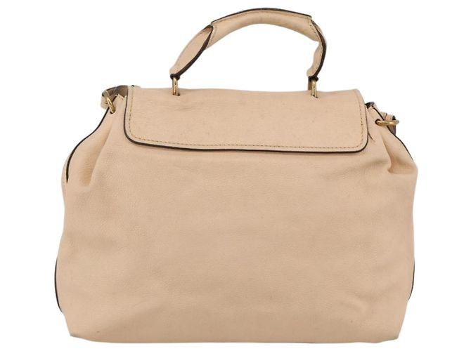 Chloé Borsa a mano in pelle Chloe Elsie 2 in 1 Beige Oro Auth bs33833 D'oro - vista 2