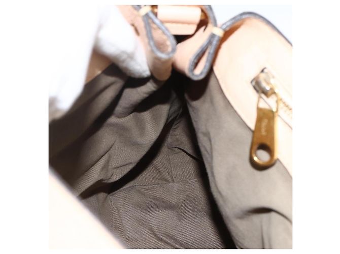 Chloé Borsa a mano in pelle Chloe Elsie 2 in 1 Beige Oro Auth bs33833 D'oro - vista 21