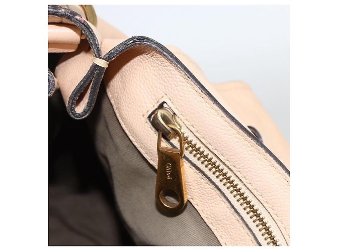Chloé Borsa a mano in pelle Chloe Elsie 2 in 1 Beige Oro Auth bs33833 D'oro - vista 22