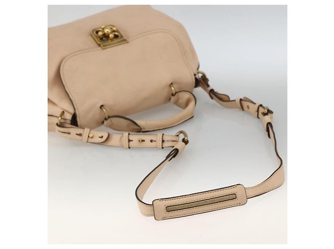 Chloé Borsa a mano in pelle Chloe Elsie 2 in 1 Beige Oro Auth bs33833 D'oro - vista 8
